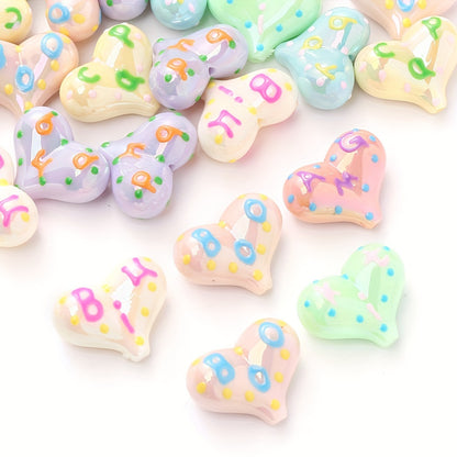5pcs/set 17x22mm Sweet Heart Acrylic Beads