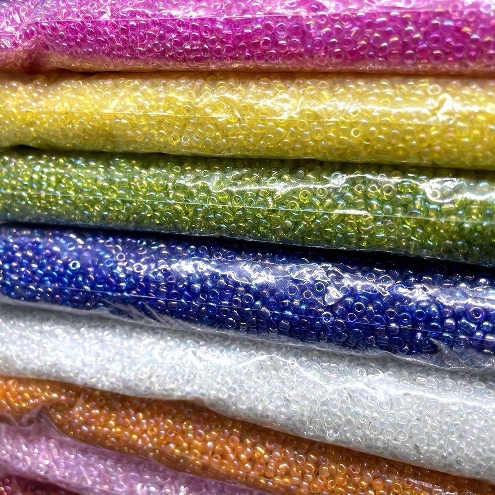 500PCS 3mm Clear Stained Glass Rice Bead Set