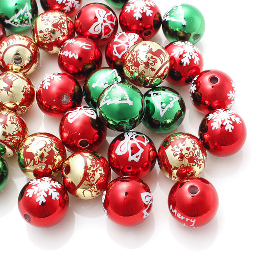 Patterned Round Acrylic Beads