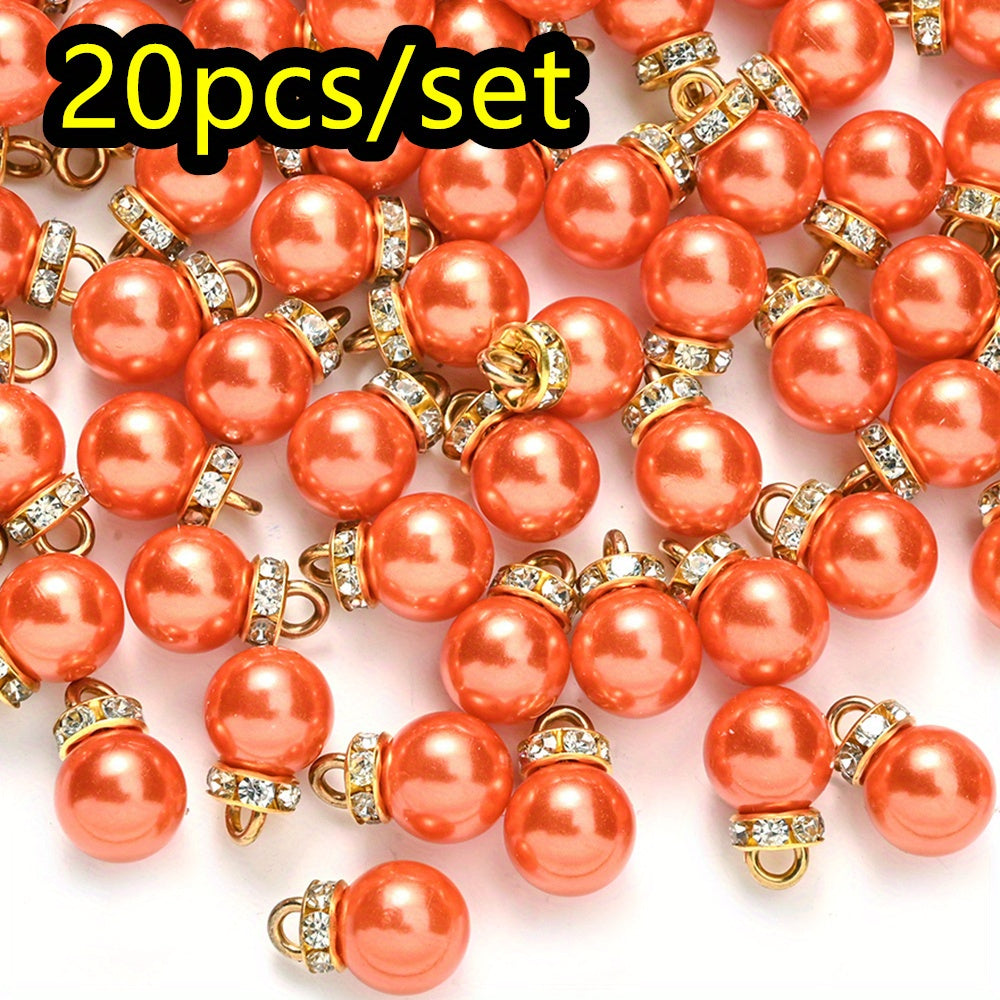 20pcs/set Shiny CCB Christmas Imitation Pearl Pendant Beads
