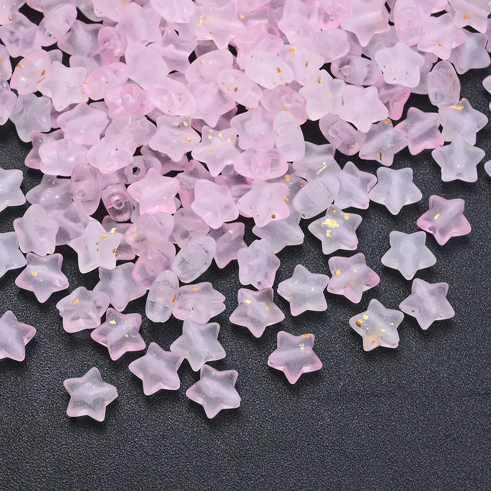 9 mm Gradient Matte Star Acrylic Beads