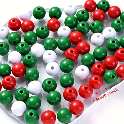 Christmas Round Acrylic Beads