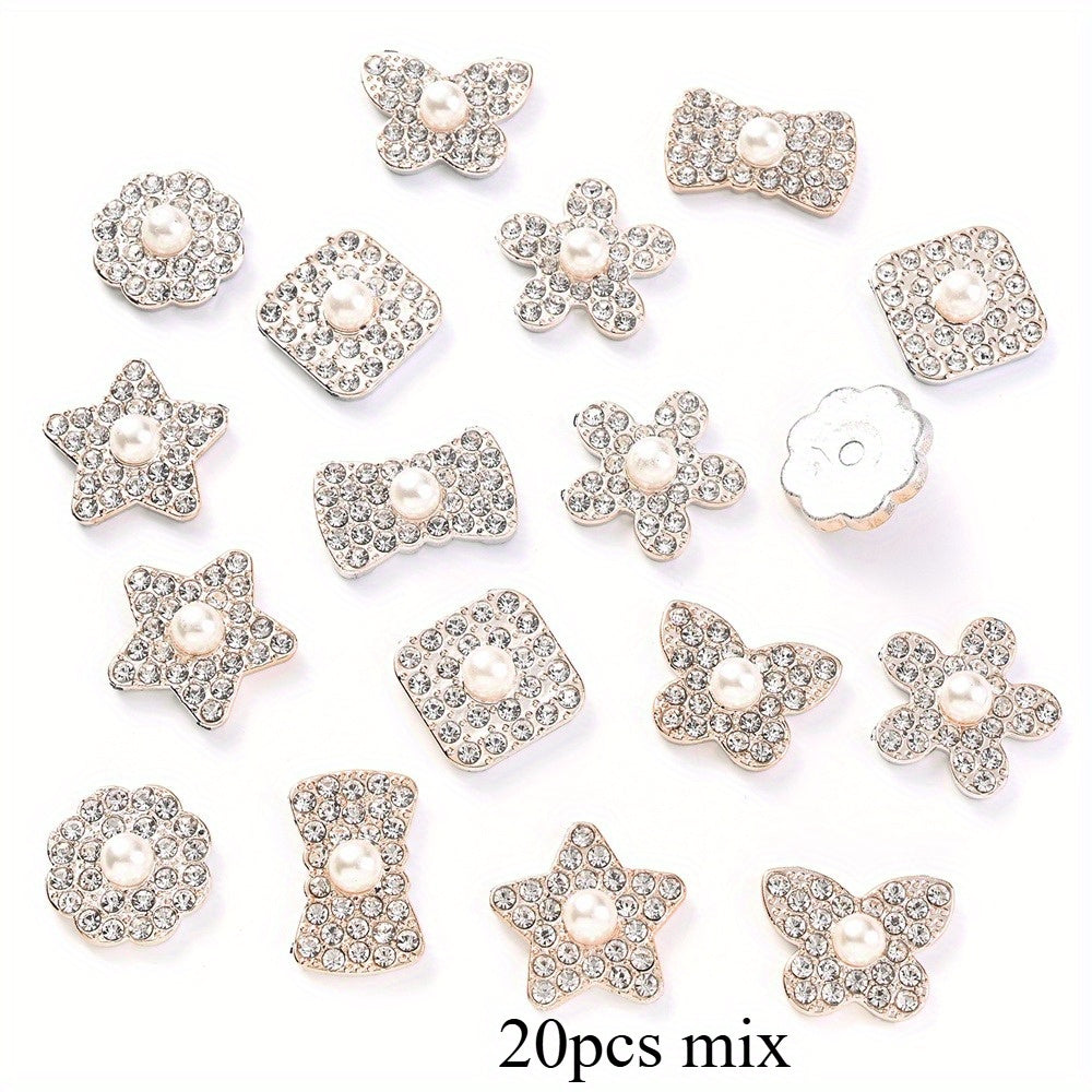 Mix CCB Flower Star Butterfly Flatback Rhinestone Beads