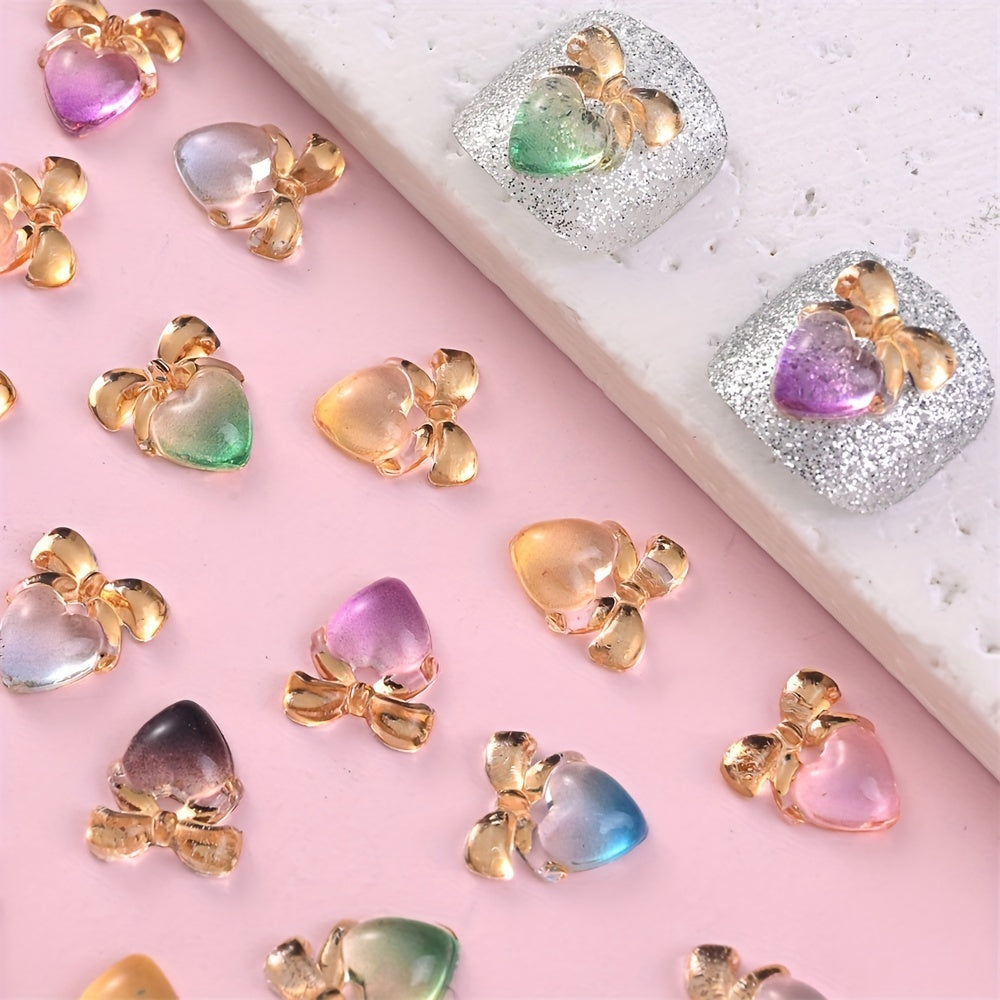 Heart Bow Acrylic Beads