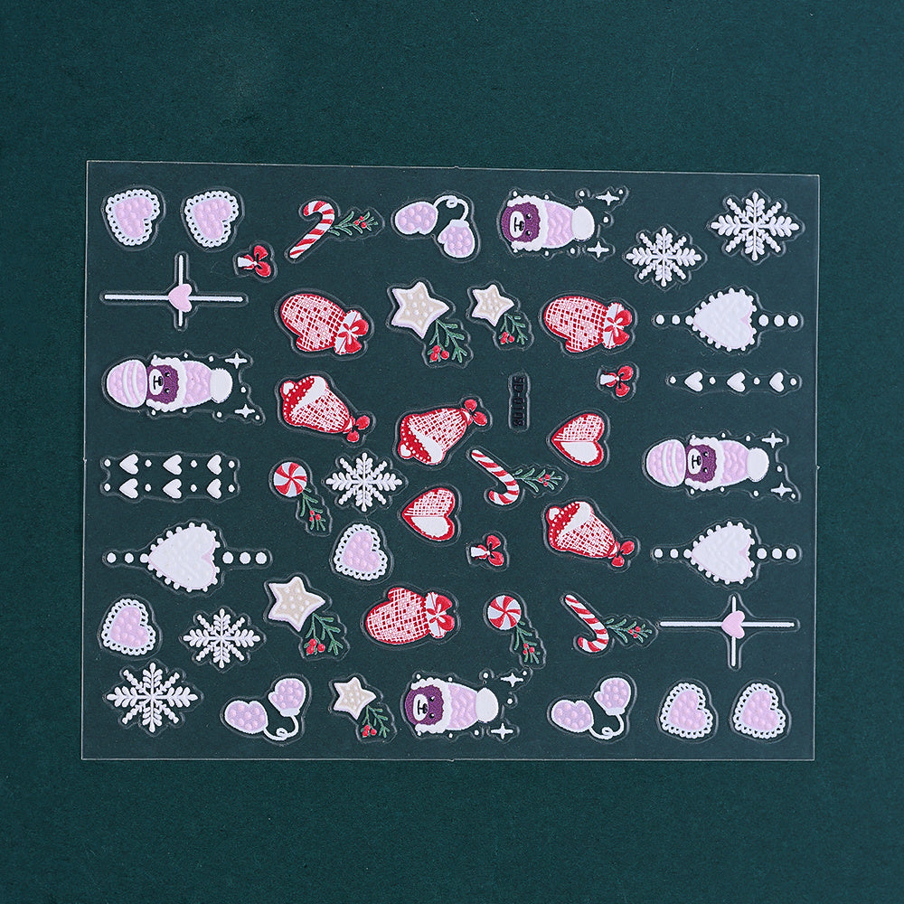Christmas 5D Relief Nail Art Stickers