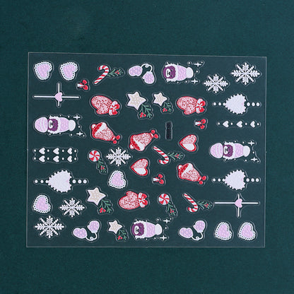 Christmas 5D Relief Nail Art Stickers
