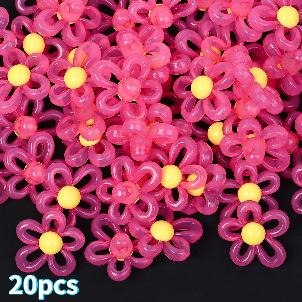 Macaron Color Flower Acrylic Beads