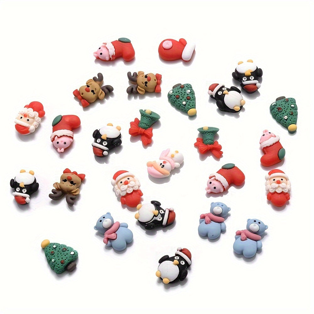 20PCS 14–23mm Multicolor Christmas Resin Bead Set