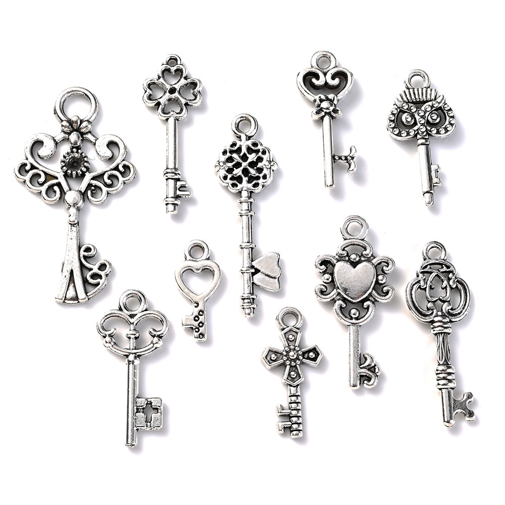 Retro White K Zinc Alloy Pendant Charms