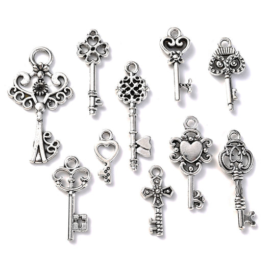Retro White K Zinc Alloy Pendant Charms