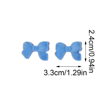 Resin Flocked Bowknot Beads