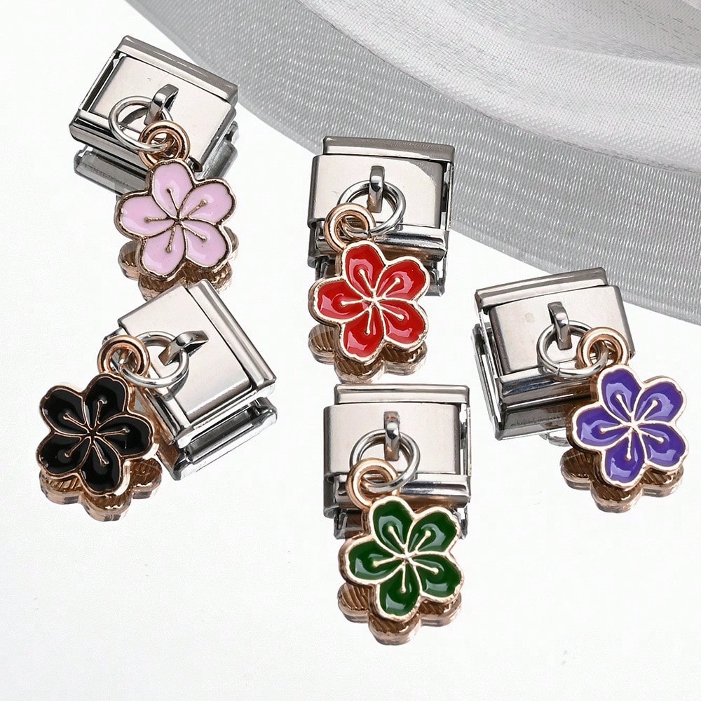 Cherry Blossom Module Bracelet Pendant Charms