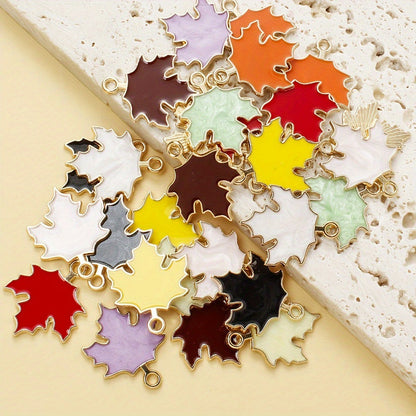 10PCS Alloy Maple Leaf Pendant Set