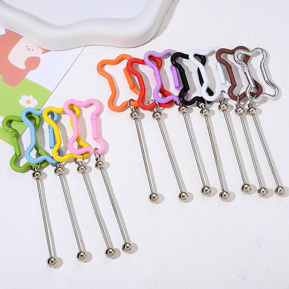 Beadable Bone Shape Keychain Kit