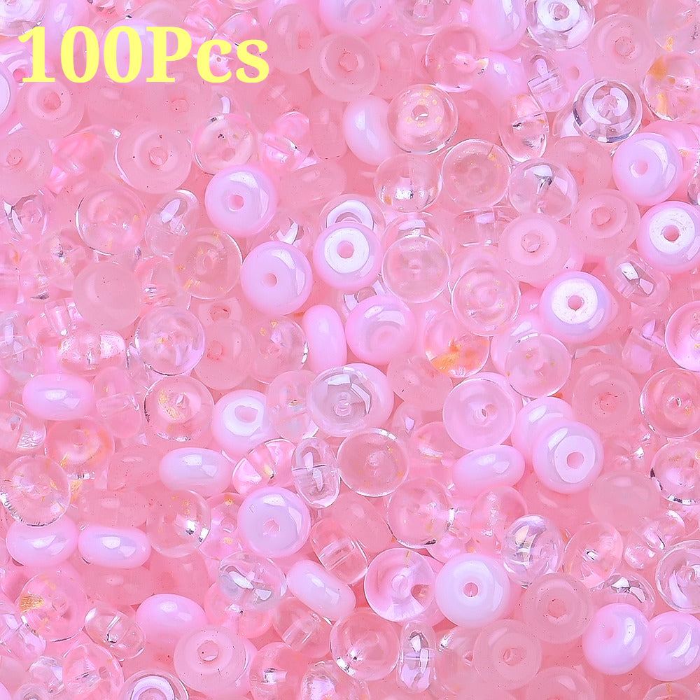 Vibrant Flat Round Glass Spacer Beads