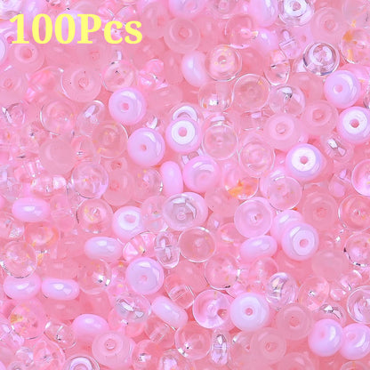 Vibrant Flat Round Glass Spacer Beads