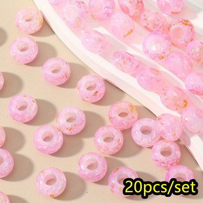 20pcs 8x14mm Bohemian Style Acrylic Large Hole Beads
