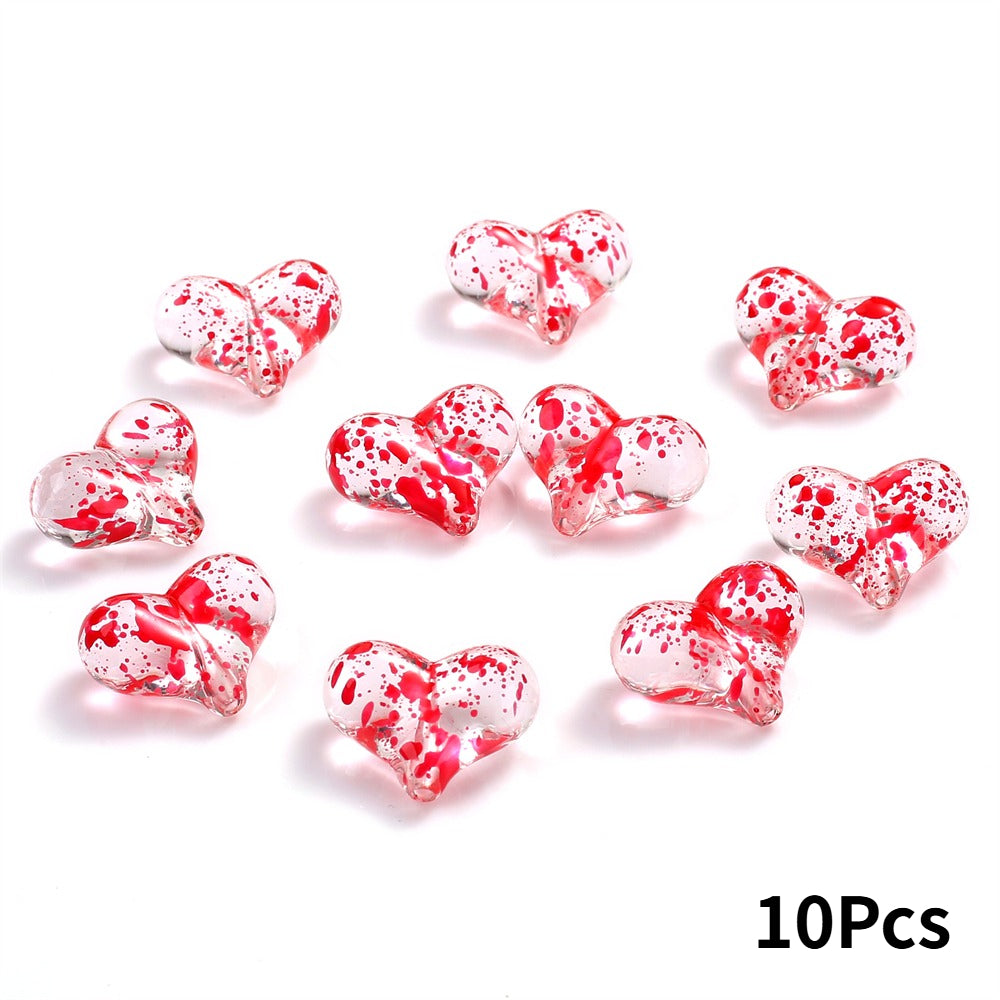 Starry Sky Heart Acrylic Beads