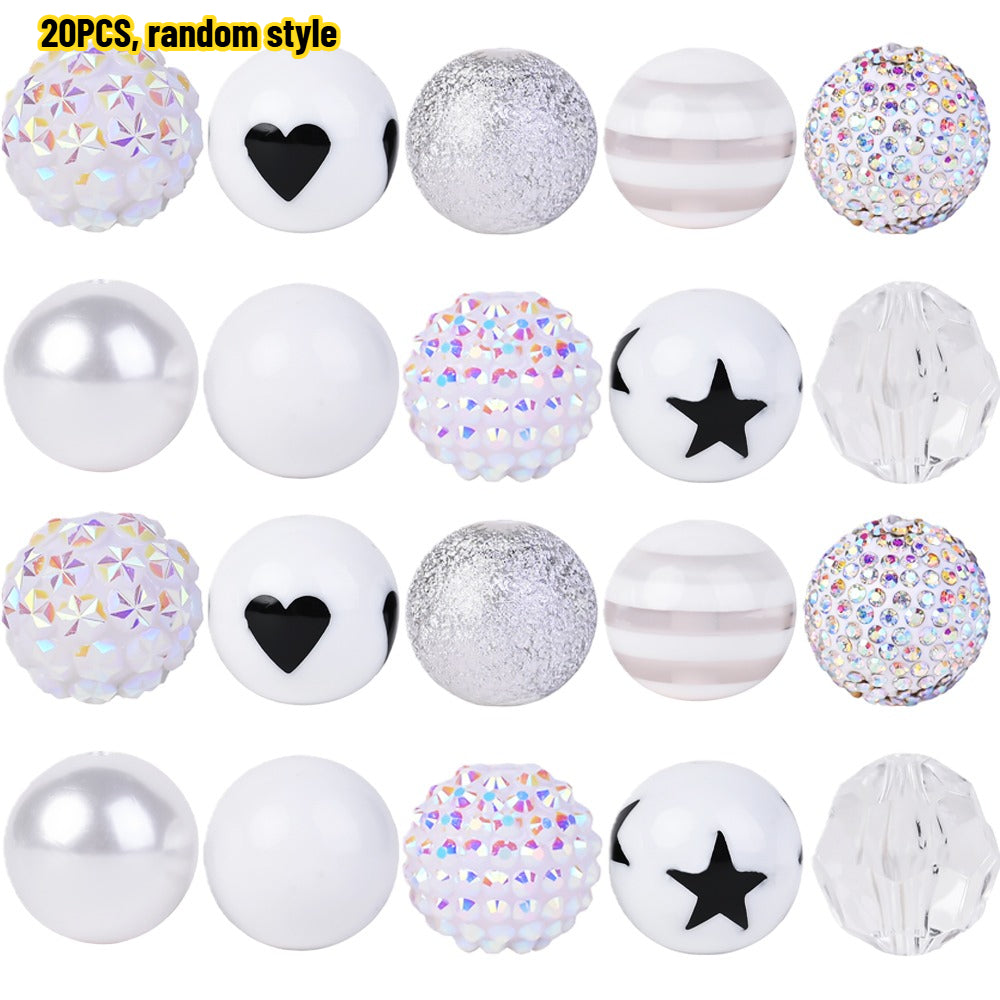 Rainbow Bubblegum Rhinestone Beads