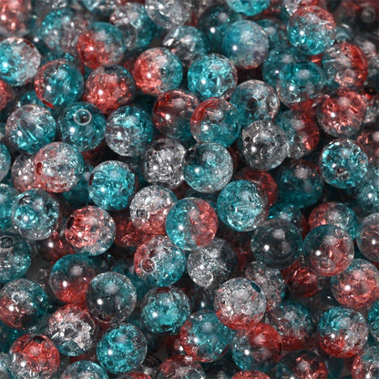 100PCS 8mm Round Cracked Acrylic Bead Set