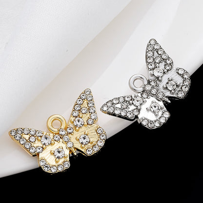 Sparkling Rhinestone Butterfly Pendant Charms