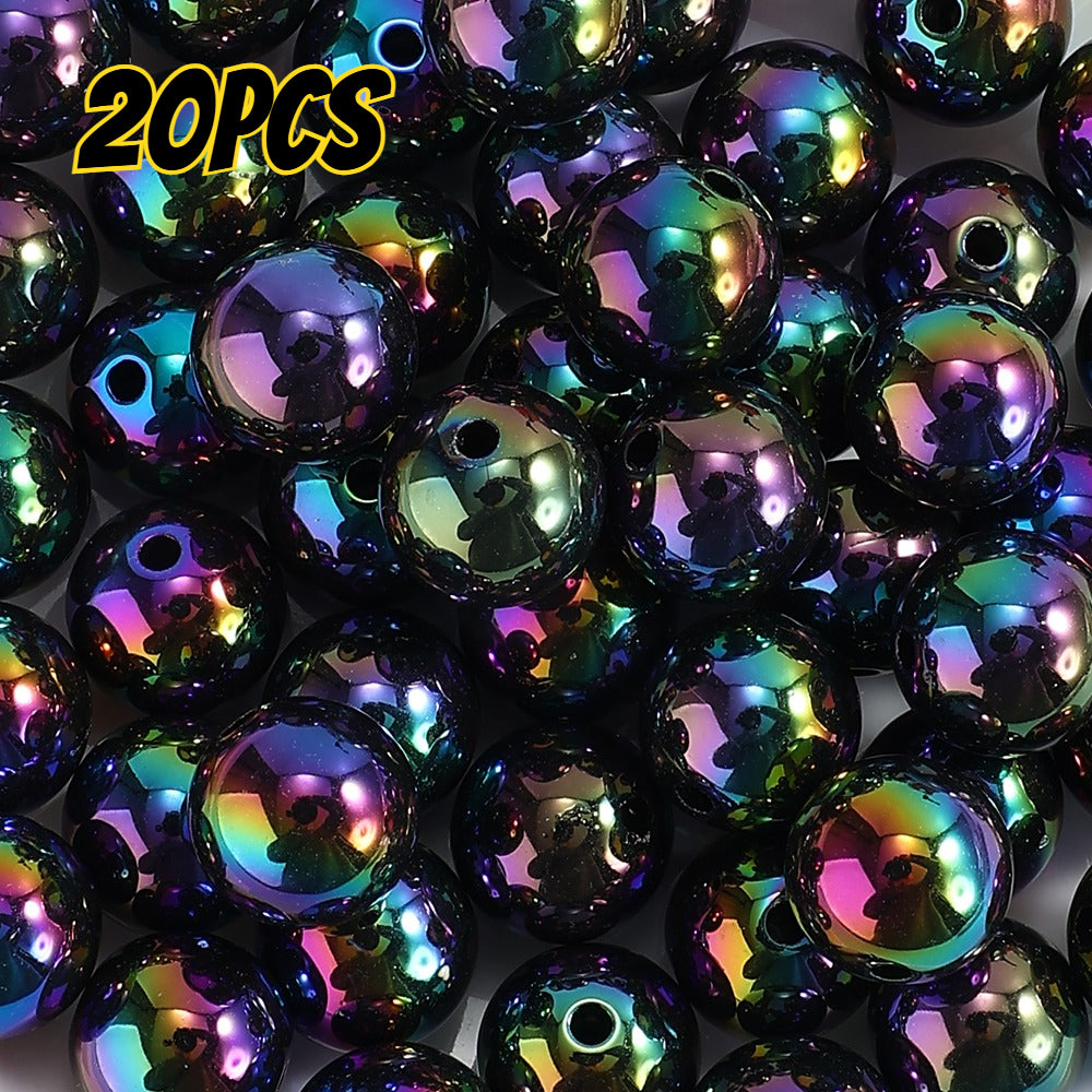 20pcs/set 16mm Shiny AB Color Round Acrylic Focal Beads