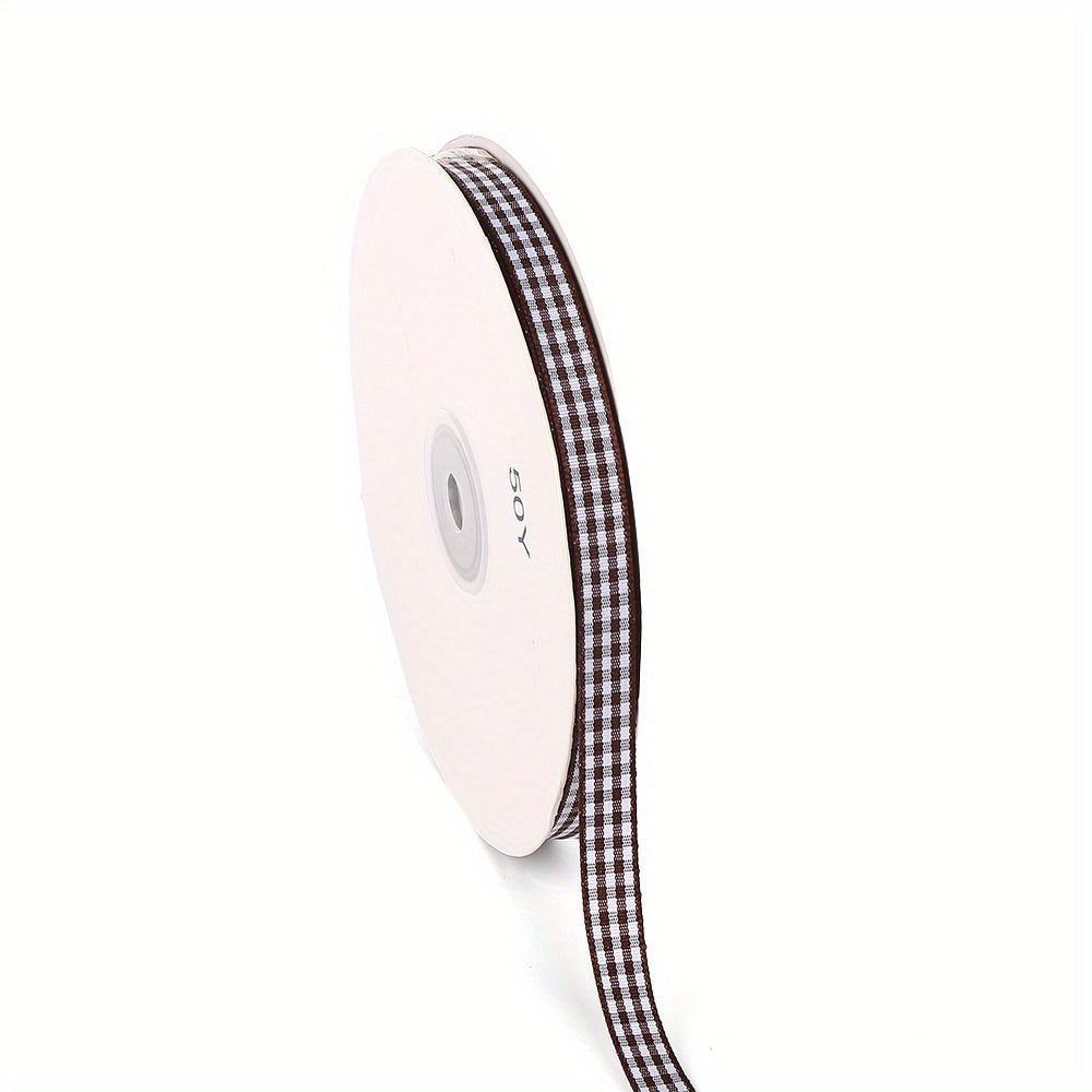 50 Yards/Roll 10 mm Christmas Plaid Satin Ribbon
