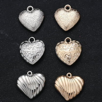 Textured Heart Pendant Beads