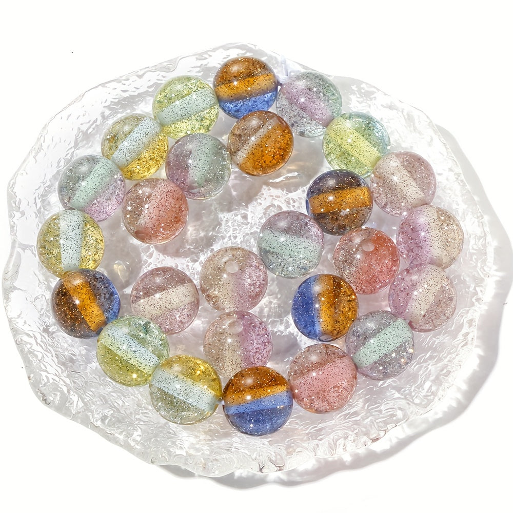 Gold Sprinkle Round Acrylic Beads