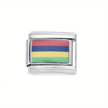 World Flag Alloy Bracelet Module