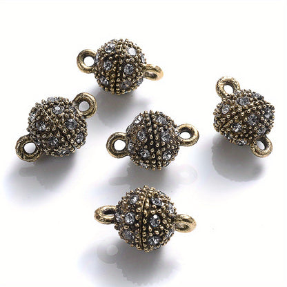 5 Pairs 14×8mm Rhinestone Magnetic Jewelry Clasps