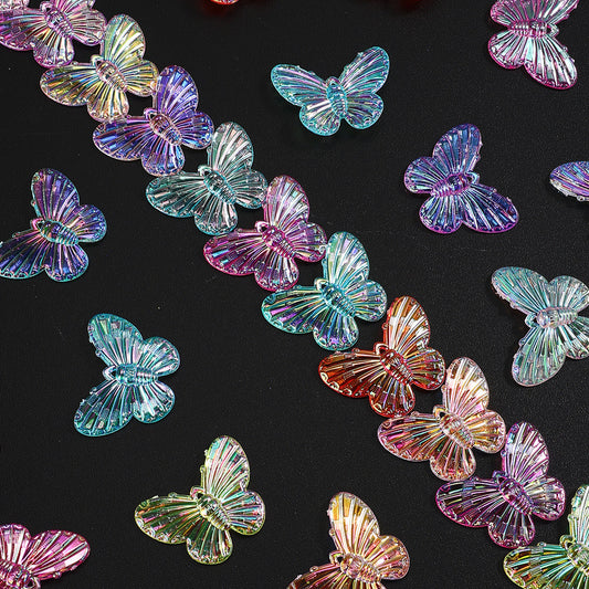 Multi Color Transparent Butterfly Acrylic Beads