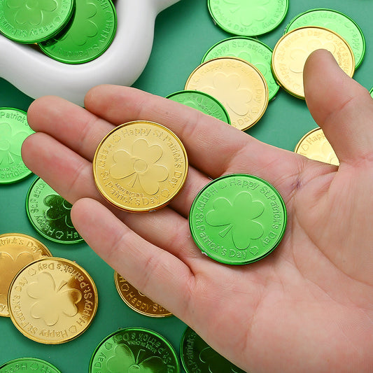 Irish Color Clover Plastic Coins
