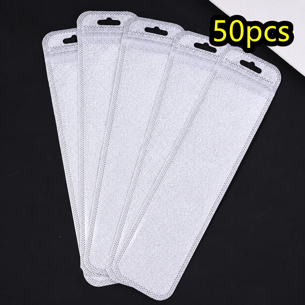 50-Piece 2.16x8.66 in Glitter Holographic Resealable Bags