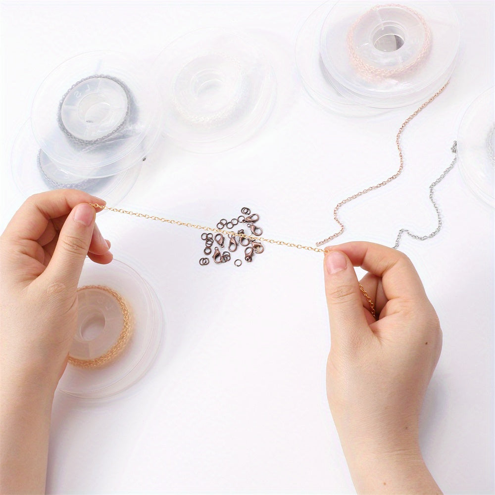2 Rolls Basic Chains with 20pcs Lobster Clasps & 60pcs Open Jump Ring