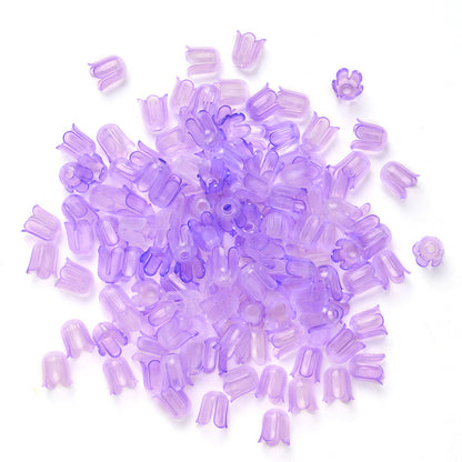 2026 New Arrival 10×11mm Gradient Flower Acrylic Bead Caps
