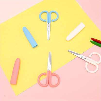 1PC 6×9.5cm Stainless Steel Mini Scissors with Protective Cover