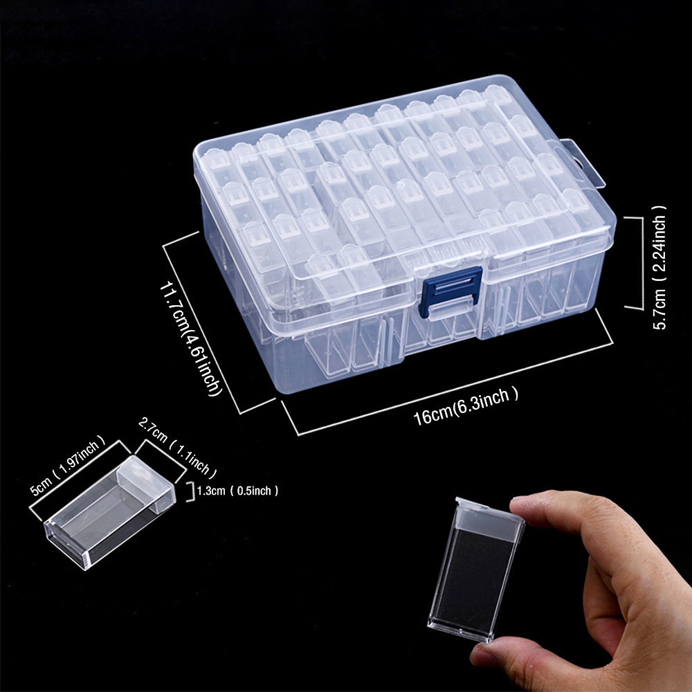 44/56/64 Grid Transparent Beads Storage Organizer
