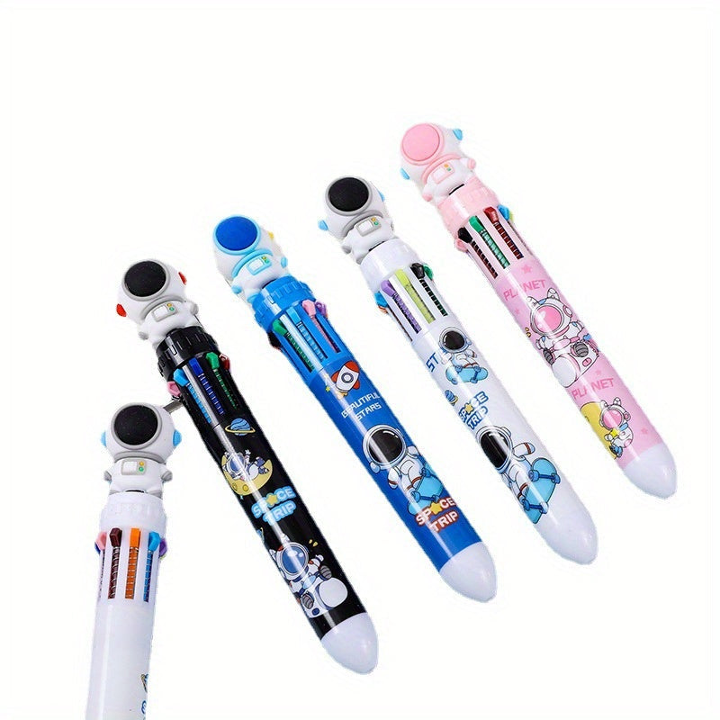 10-Piece 10-in-1 Colorful Astronaut Ballpoint Pens