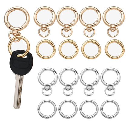 12 Pairs Double Circle 360° Rotatable Keychain Clasp Set