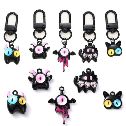 Gothic Black Evil Eye Pendant Charms