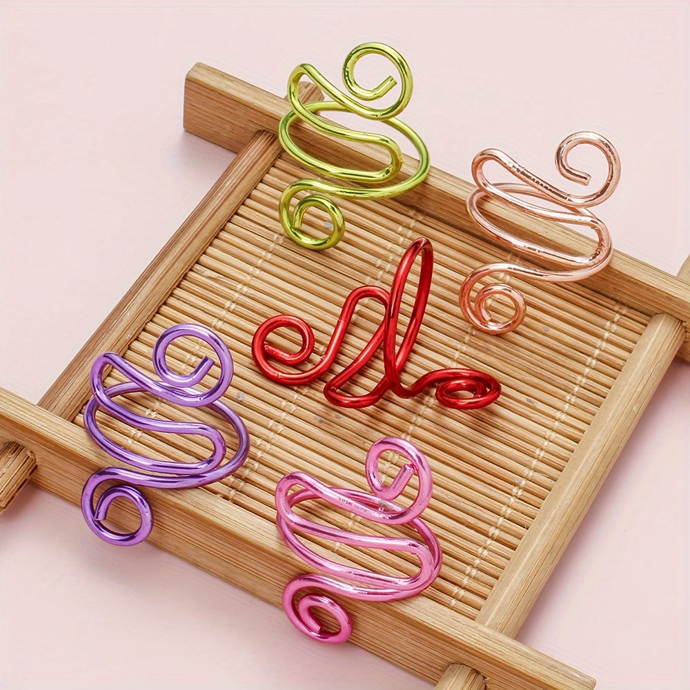 10PCS 22×31mm Multicolor Twist Ring Knitting Tool Set
