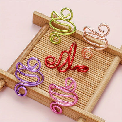 10PCS 22×31mm Multicolor Twist Ring Knitting Tool Set