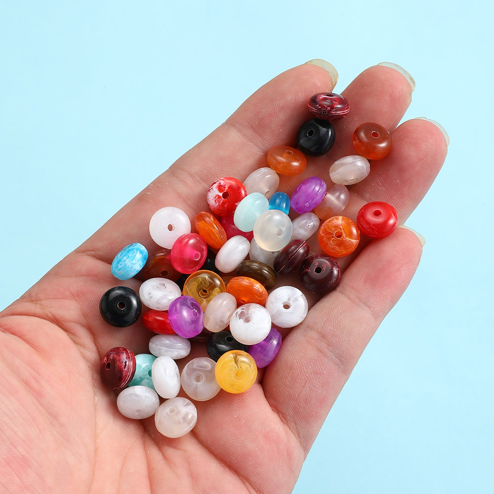 100-Piece 5x10 mm Acrylic Flat Spacer Beads