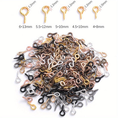 200PCS Mini Threaded Goat Eye Beads for DIY Jewelry