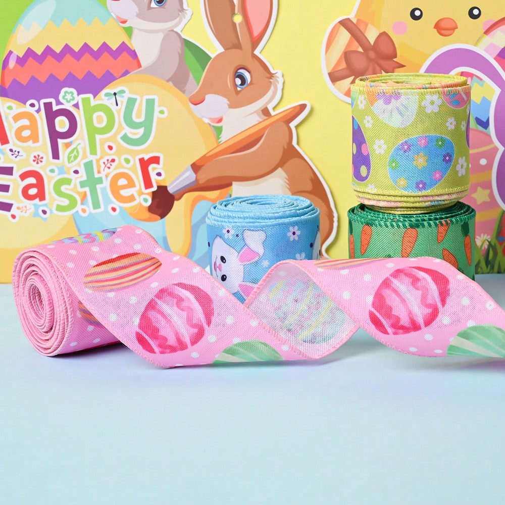 Easter Wired Edge Burlap Ribbon