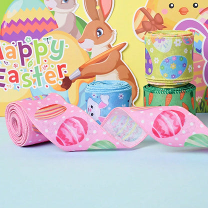Easter Wired Edge Burlap Ribbon