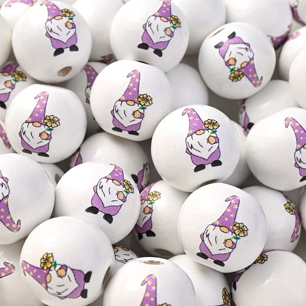 10PCS 16mm Happy Easter Wooden Bead Set