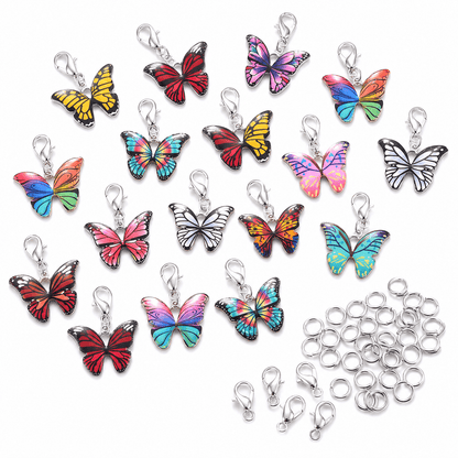 Butterfly Pendant Lobster Keychain Set
