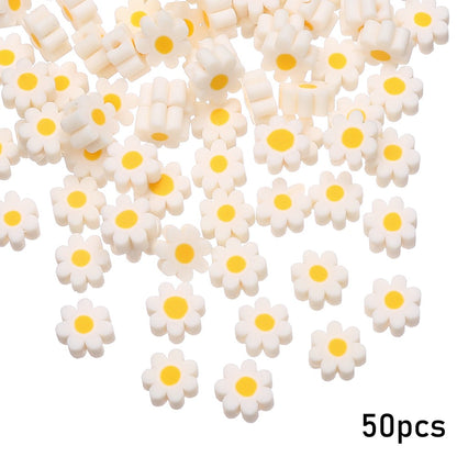 Pottery Daisy Flower Beads